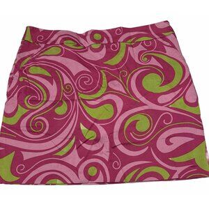 Loudmouth  Ladies Sz 12 Tennis Golf Pickleball skort Colorful All Over Zipper